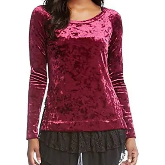 Karen Kane | Red Violet Velvety Sweater-E90 - Picture 3 of 5